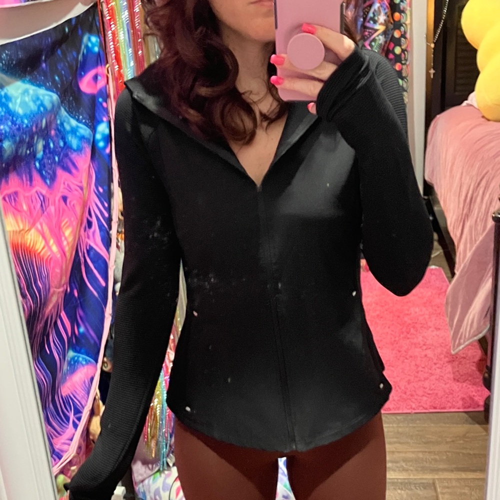Spyder Black Hooded Zip-Up Jacket